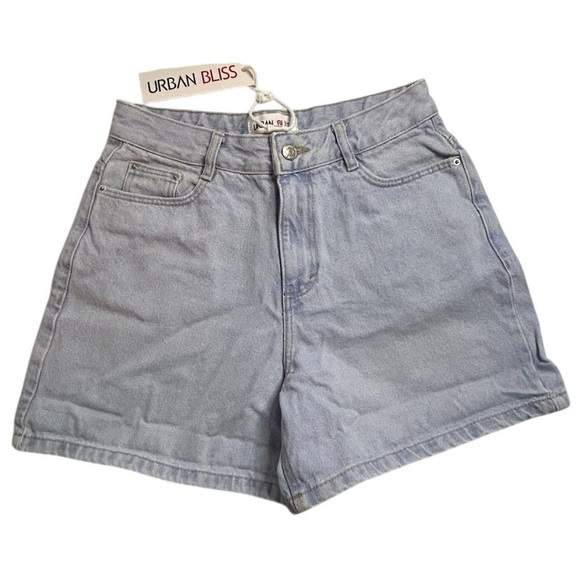 Urban Bliss Women's High Rise Denim Shorts Light Wash Blue Size 4 Casual Summer - Picture 4 of 10